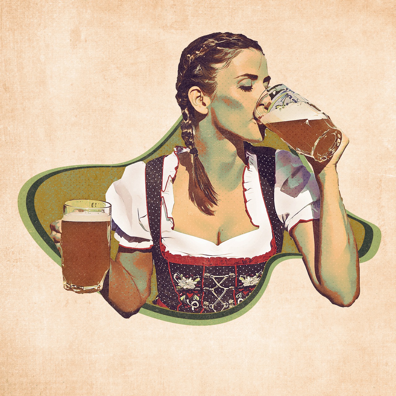 Woman drinking beer